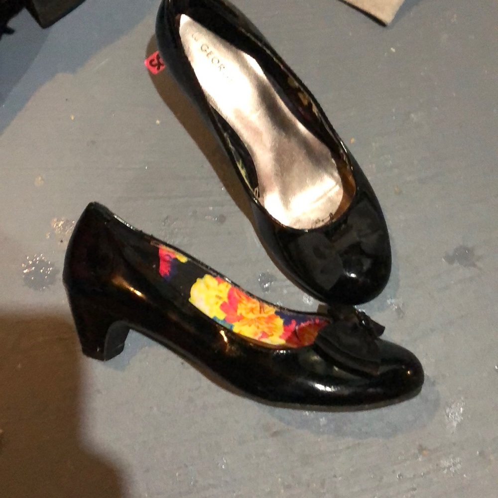 ☠️5/$20☠️ GEORGE | LITTLE GIRLS BLACK SLIP ON HEELS